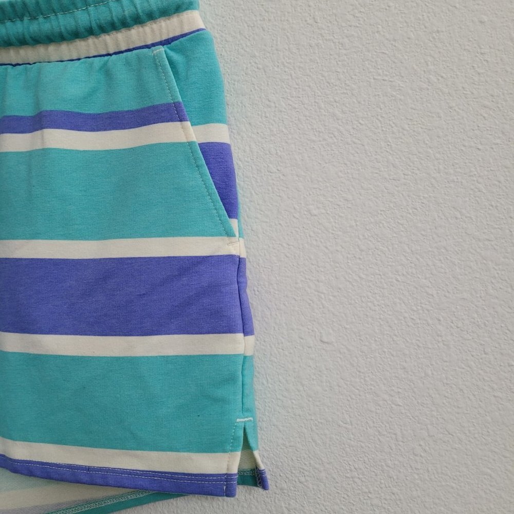 WILDFOX Ladies Sweatshirt & Short Lounge Set Wear Blue Stripe Coord Set Small - Picture 10 of 10